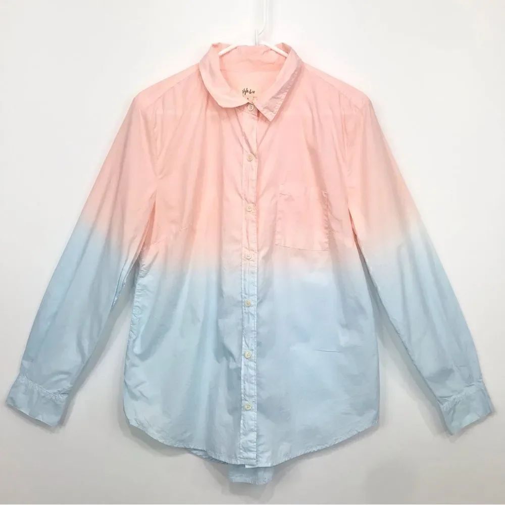 Style & Co. Pink /  Blue Ombre Button Down Shirt
